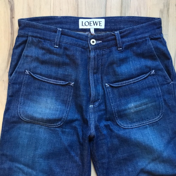 Loewe Cuffed Distressed Denim Jeans - Picture 3 of 4